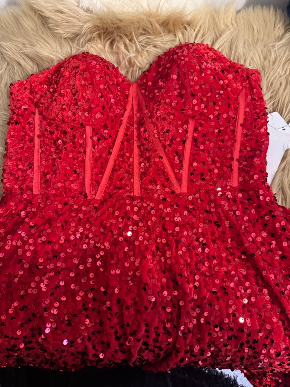 Witness of love Girls Red Sequin Party Dress by